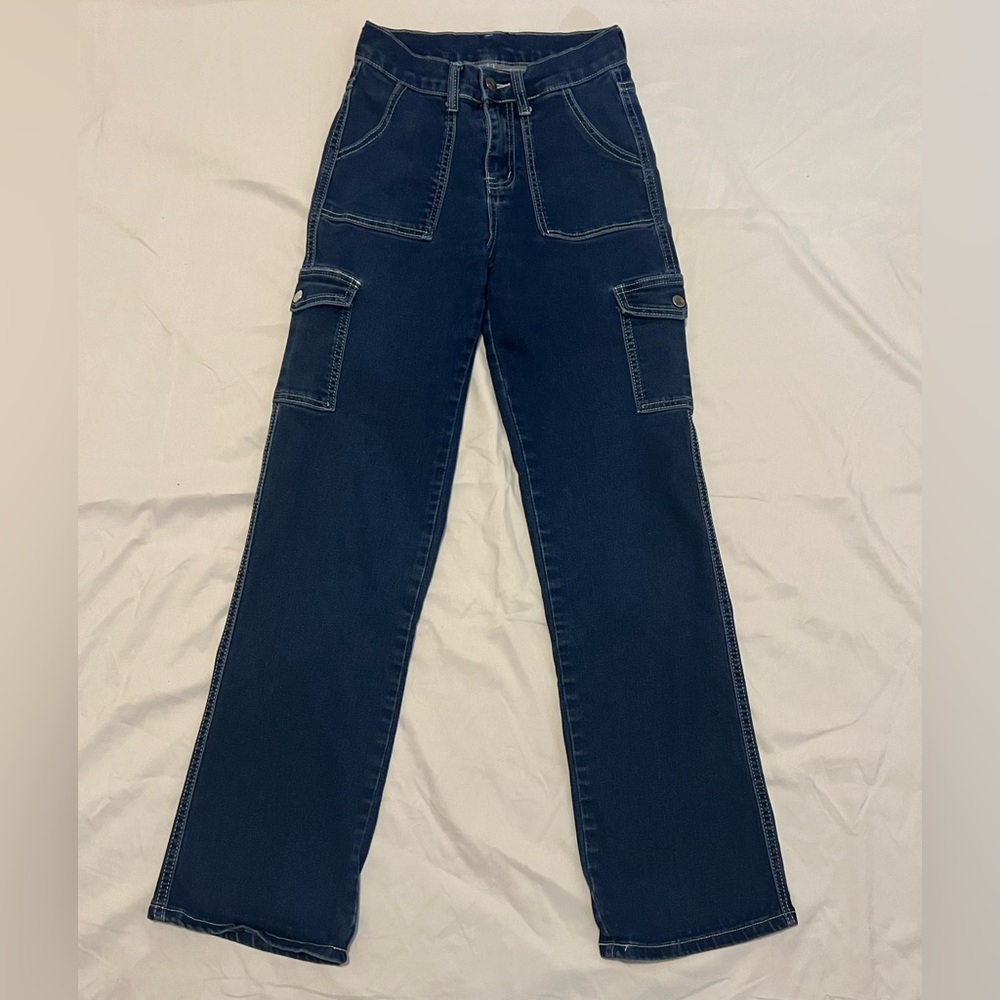 Dark Blue Cargo Jeans